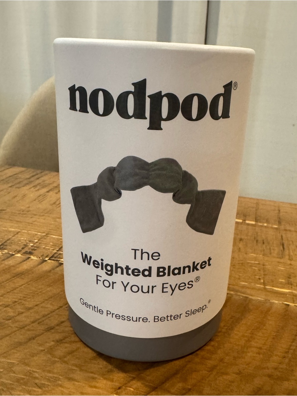 nodpod Gray Weighted Eye Blanket - Gentle Pressure Sleep Aid Never Used